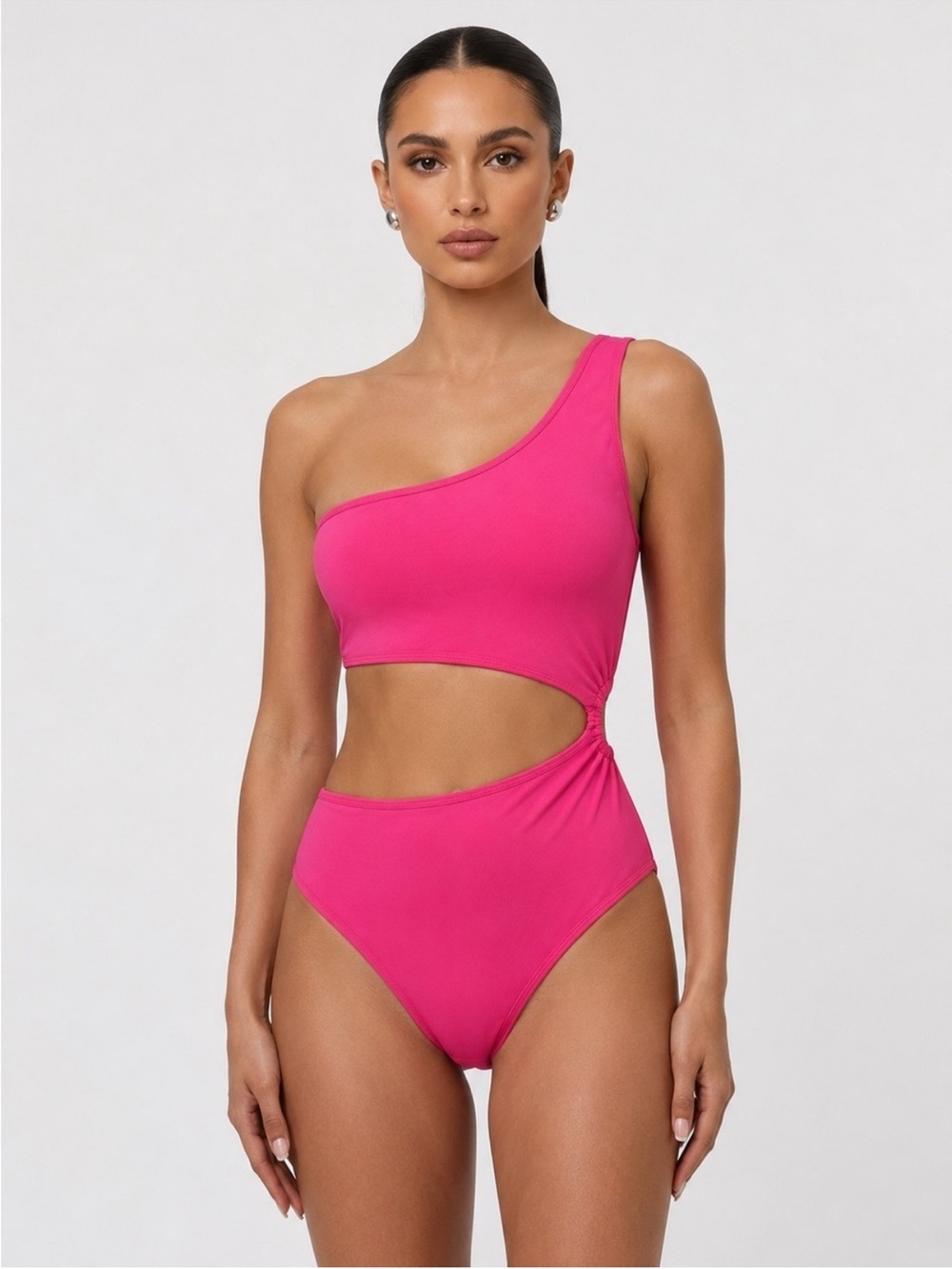 Naked Wardrobe NW Cutout Bodysuit Hot Pink